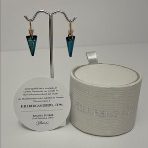Hillberg & Berk Blue and Gold Tone Spike Earrings